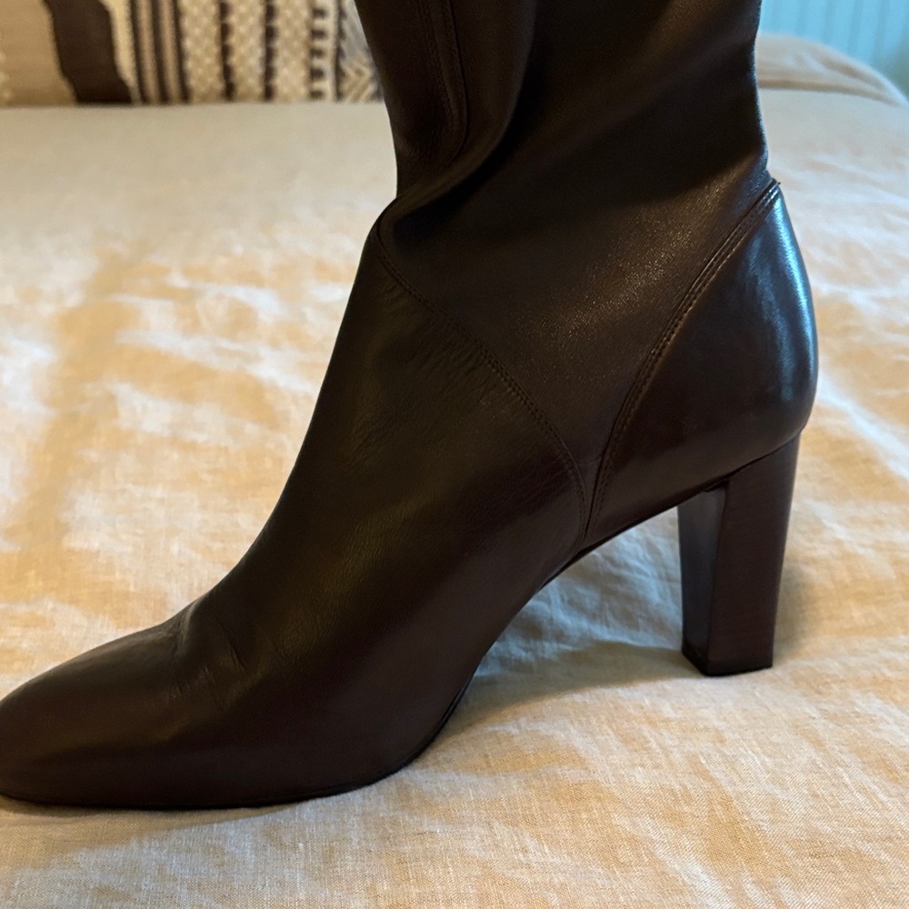 Cole Hahn with Nike Air Elegant Brown Leather Knee-High Boots - Picture 7 of 7